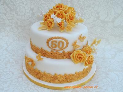 Golden wedding cake - Cake by Zdenka Michnova
