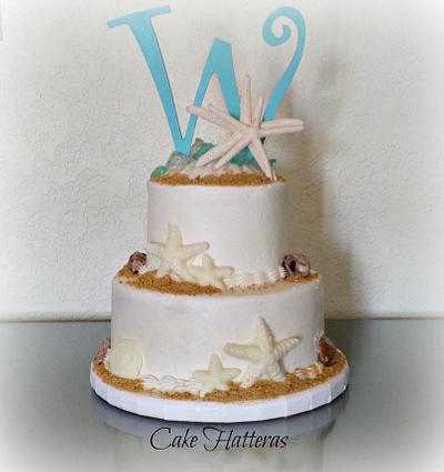 Small Beach Wedding Cake - Cake by Donna Tokazowski- Cake Hatteras, Martinsburg WV