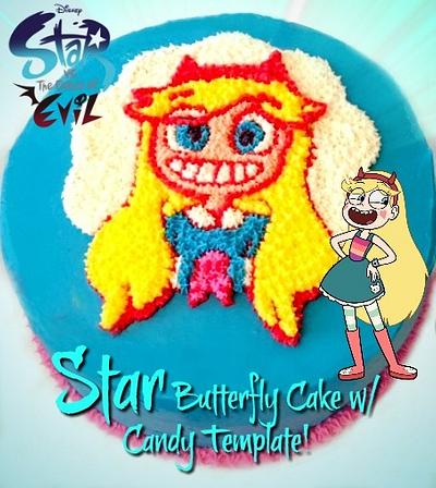 STAR BUTTERFLY CAKE w/ EDIBLE TEMPLATE - Cake by Miss Trendy Treats