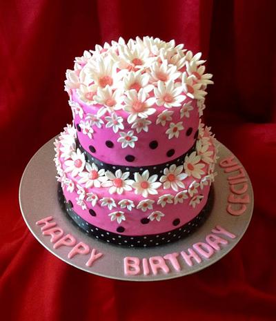 Spring  flowers in pink! - Cake by Cakes by Biliana