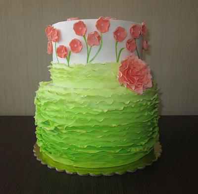 Lime ruffle cake - Cake by sansil (Silviya Mihailova)