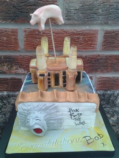 We don't need no education.......Another brick in the Wall - Pink Floyd cake - Cake by Karen's Kakery