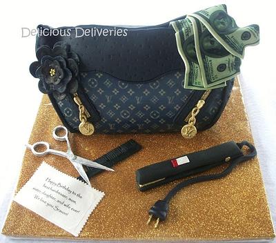3D LV Purse Cake  - Cake by DeliciousDeliveries
