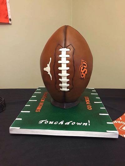 Texas/OSU Football Cake - Cake by RedHeadCakes