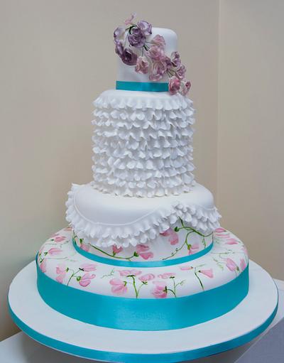 Sweet Pea Wedding Cake - Cake by HeatherL