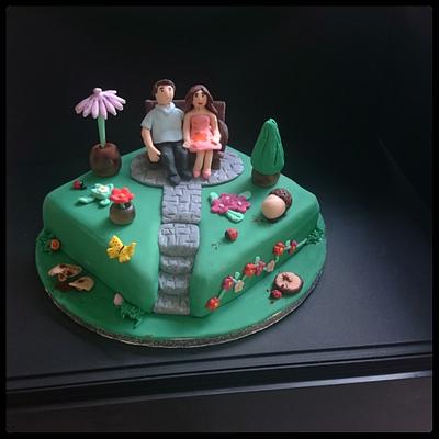 Couple in the garden - Cake by nef_cake_deco