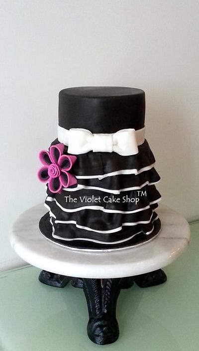 VALENTINO Inspired Black & White Ruffles - Cake by Violet - The Violet Cake Shop™