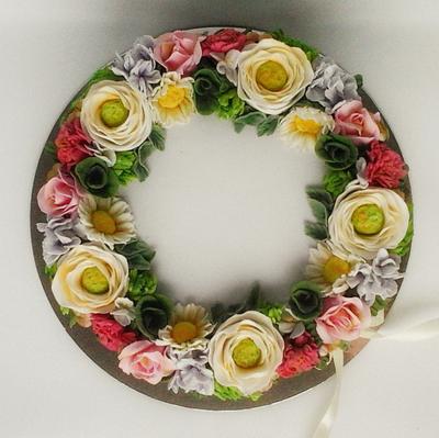 Flower  wreath  - Cake by Daria