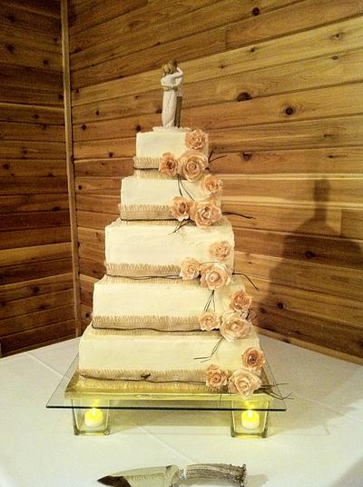 Country Chic Wedding Cake - Cake by CakesbyLisa1