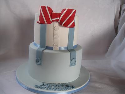 bowtie and braces chistening cakes - Cake by jen lofthouse
