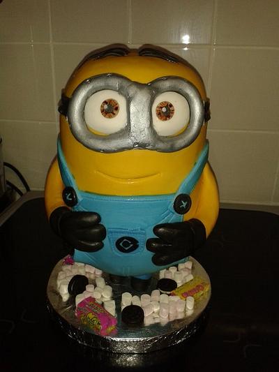 Minion chocolate cake stood up from dispicable me - Cake by Deborah Wagstaff
