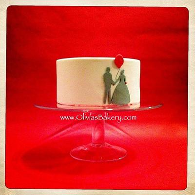 "Silhouette Couple" Cake - Cake by Olivia's Bakery