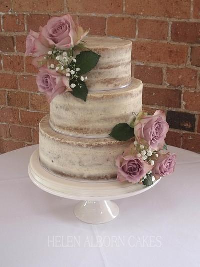 Semi - naked wedding cake - Cake by Helen Alborn  