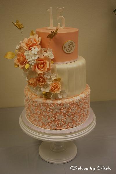 Peach Anniversary cake - Cake by Aiah