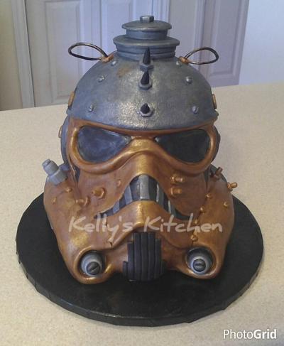 Steampunk storm trooper helmet - Cake by Kelly Stevens