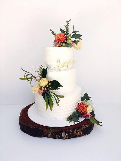 Rustic Wedding Cake - Cake by Creative Cakes by Sharon