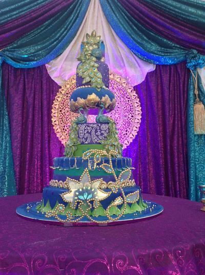 Peacock wedding cake - Cake by MsTreatz