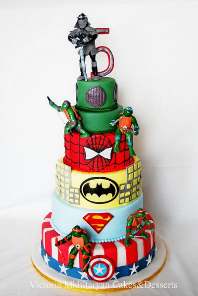 Superheroes 5th Birthday Cake - Cake by Art Cakes Prague