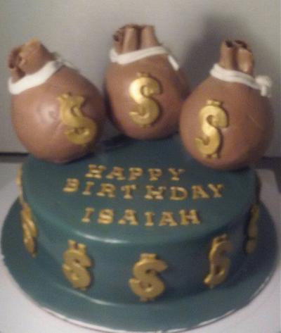 Money Bag Birthday Cake - Cake by givethemcake