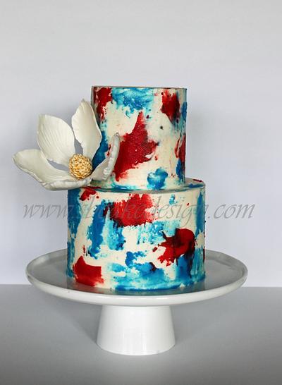 Red, white and blue buttercream - Cake by Shannon Bond Cake Design