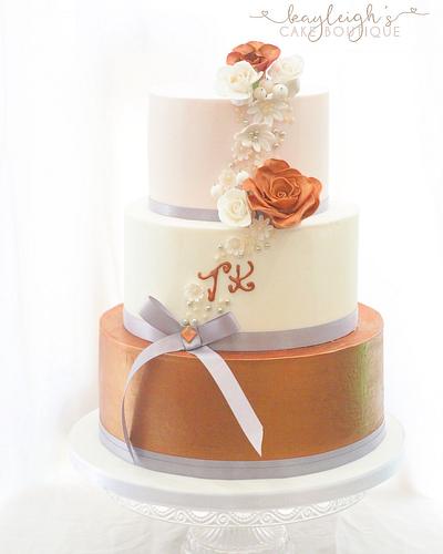 Copper wedding cake - Cake by Kayleigh's cake boutique 