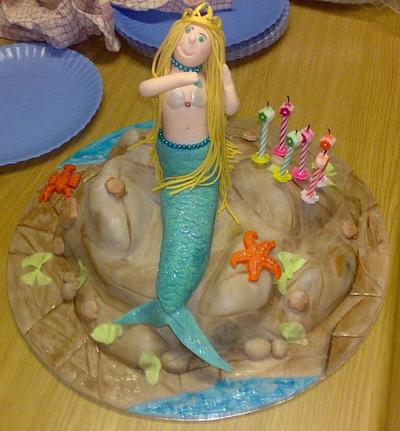 Mermaid combing her hair - Cake by EzTopperz by Jessica