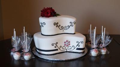 Paisley wedding cake and cake pops - Cake by paula0712