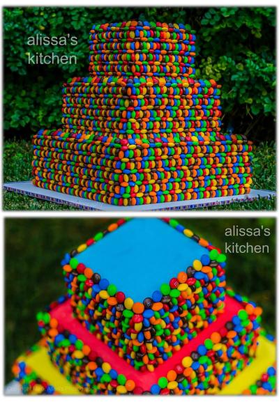 M&M's 3 tier cake - Cake by Alissa's Kitchen