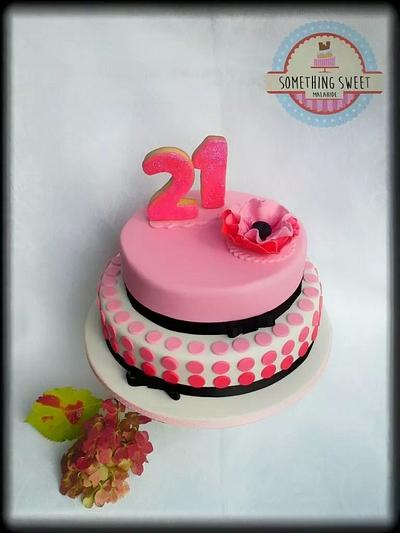 21st Pink polka dots birthday cake. - Cake by .
