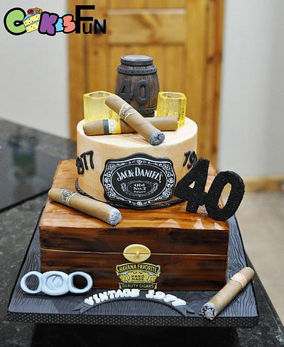 Cigar and Whiskey Cake - Cake by Cakes For Fun