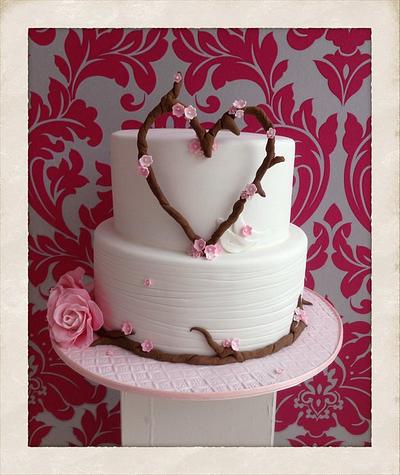 Cherry blossom heart - Cake by Nadia French