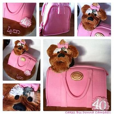 Yorkie in a bag - Cake by Donna Campbell