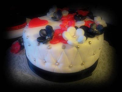 Red, Black and White - Cake by Jennifer Jeffrey