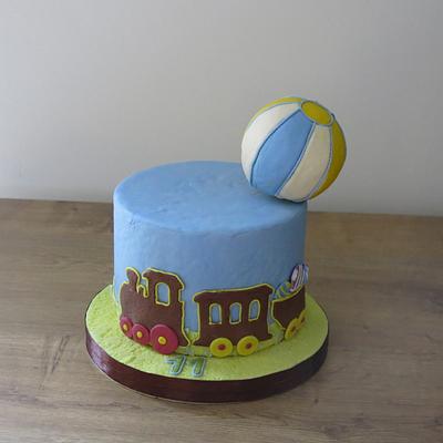 Beach Ball Cargo Train - Cake by The Garden Baker