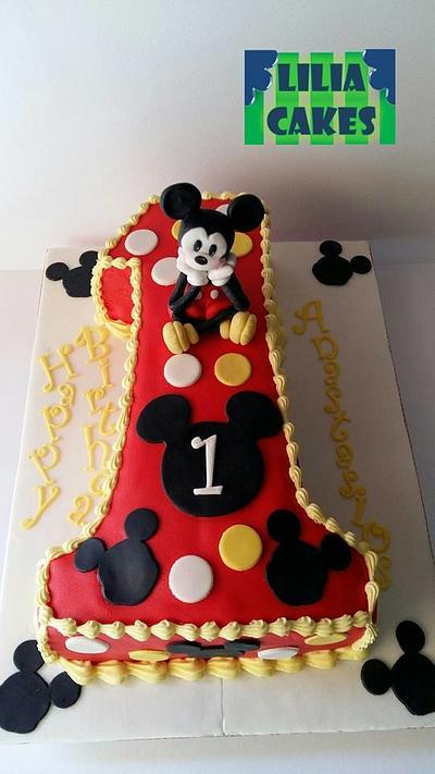 Mickey Mouse 1st Birthday Cake - Cake by LiliaCakes
