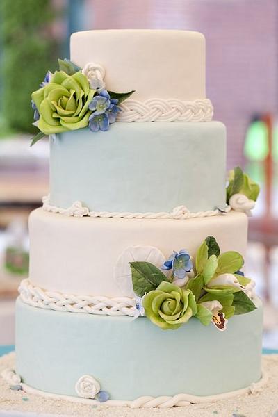 Floral Seaside Wedding - Cake by Erin Gardner
