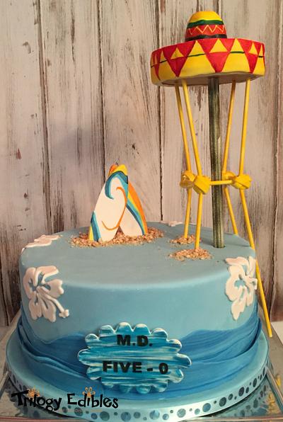 Turning 50 at the beach - Cake by trilogyedibles