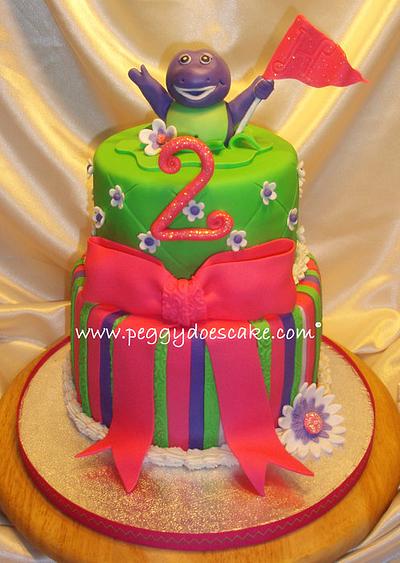 Heidi's Barney Cake - Cake by Peggy Does Cake