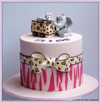 Safari baby shower (& cupcakes) - Cake by Jo Finlayson (Jo Takes the Cake)