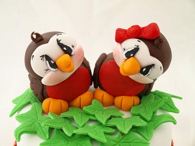 Love bird Christmas - Cake by Cakes By Heather Jane