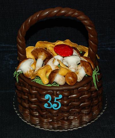 basket with mushrooms - Cake by katarina139