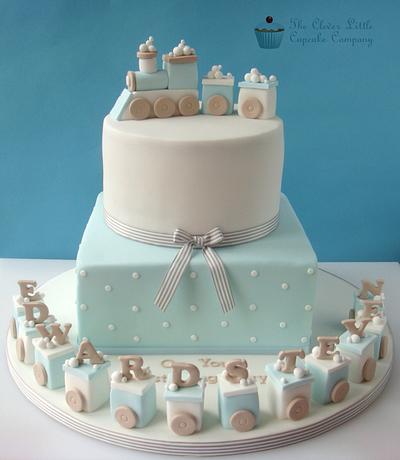 Train Christening Cake - Cake by Amanda’s Little Cake Boutique
