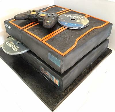 PS4 themed cake  - Cake by Tiers of joy 