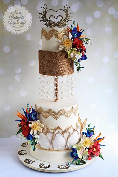 Tropical Wedding Cake - Cake by Sweet Delights Cakery