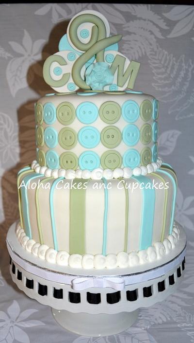 Buttons and Stripes - Cake by Sarah Scott