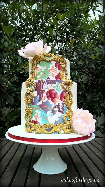  Wedding cake with flowers - Cake by trbuch