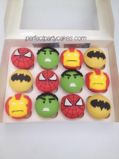 Superhero cupcakes - Cake by Perfect Party Cakes (Sharon Ward)