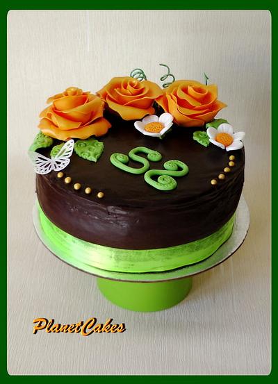 Orange roses - Cake by Planet Cakes