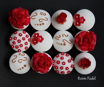 Red Flowers Cupcakes - Cake by ReemFadelCakes