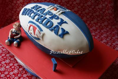 Footy cake - Cake by Priscilla's Cakes